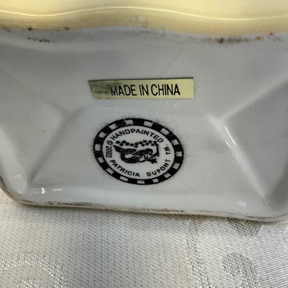 2002 Patricia Dupont Hand painted Ceramic Basket 3 1/4" Tall - Picture 6 of 7